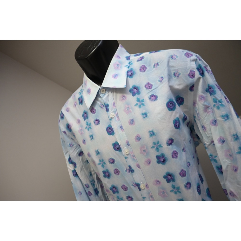 Hugo Boss Floral Button‎ Up Shirt Mens XL Designer Spotted Long Sleeve Cotton